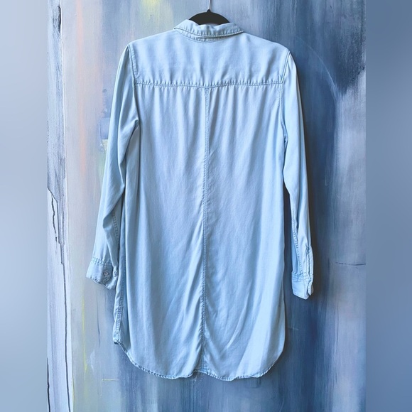 EUC H&M & Denim Light Blue Button-Down Shirt Dress XS - S - Picture 4 of 8